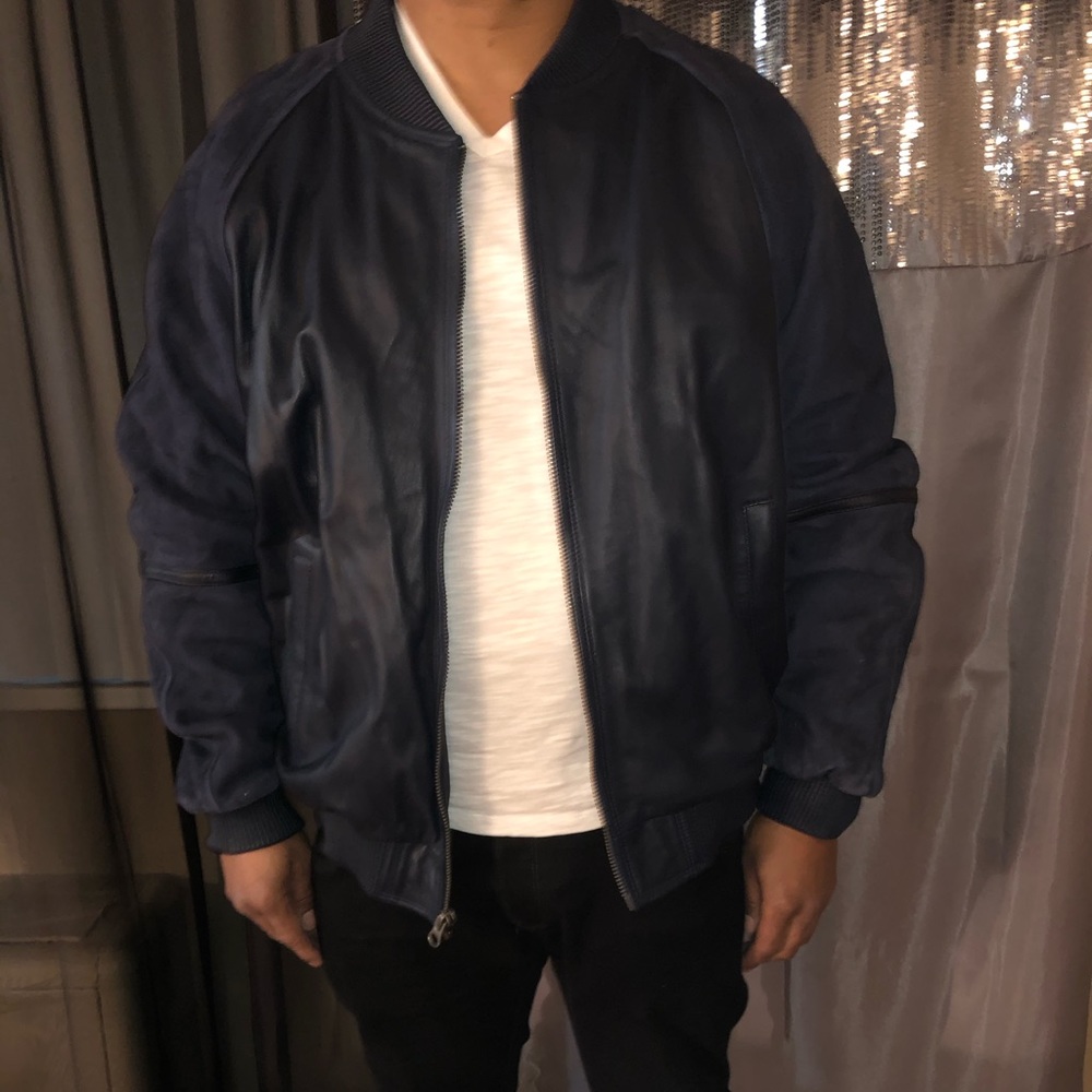 Brand New Never Worn Blue leather Jacket